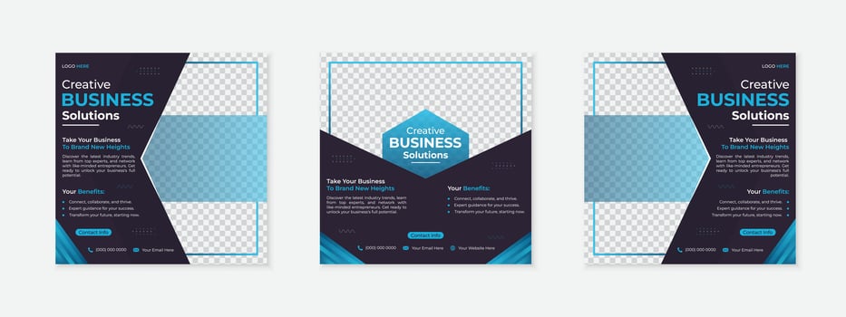 Business solutions templates showcasing design vector