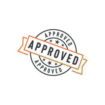 Line Art Approved Stamp Seal Template vector