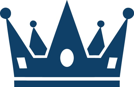 Royal blue crown symbol vector