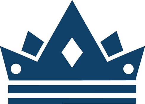 Stylized royal blue crown emblem for royalty and authority vector