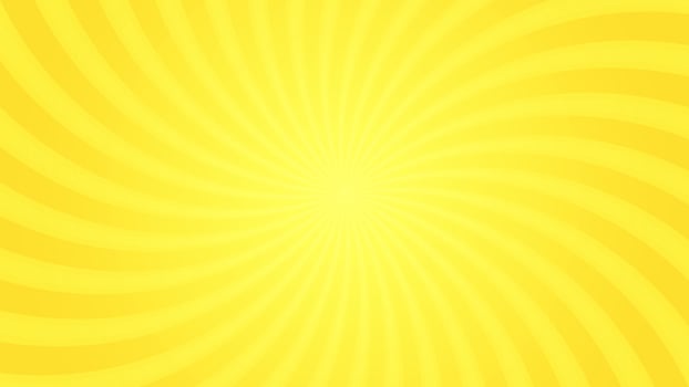 Simple Clean Vibrant Bright Yellow Spiral Rays Pattern Horizontal Background Design vector