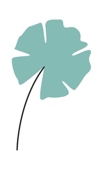 Abstract Leaf with Thin Stem vector
