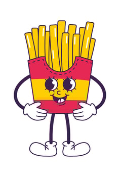 Smiling French Fries Character vector