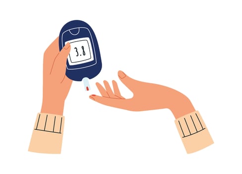 Blood Glucose Monitoring Scene vector
