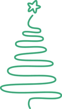 Spiral Christmas Tree with Star vector