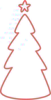 Outline of Christmas Tree with Star vector