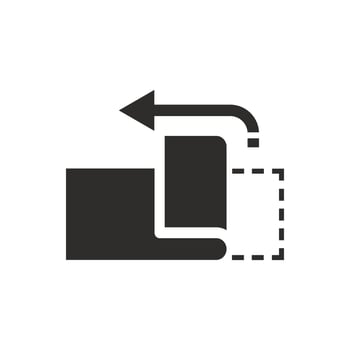 sticker open icon, peel off duct tape, flat symbol on white background illustration vector