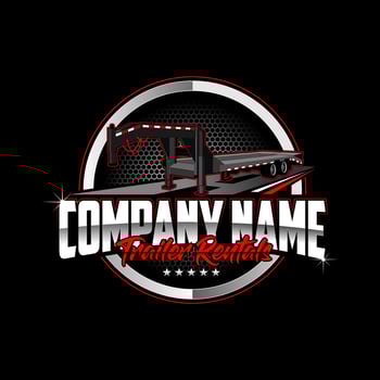 Trailer rental company logo design vector