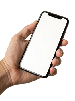 Realistic Hand Holding Mobile isolated on transparent background png