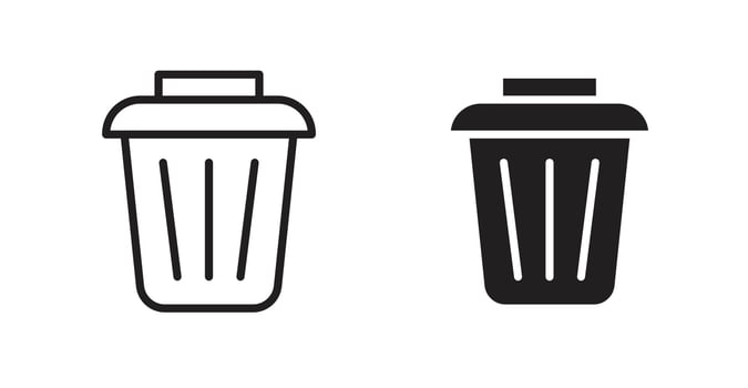 Trash icon elements. doodle graphics icons. vector