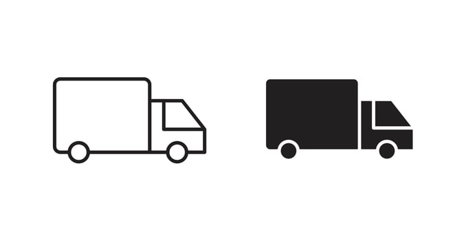 Truck icon elements. doodle graphics icons. vector