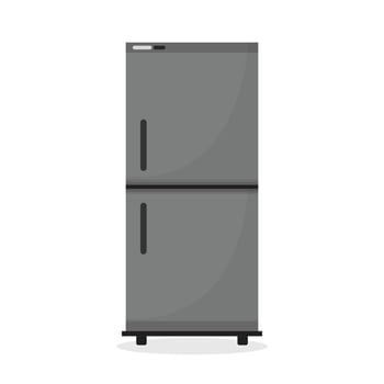 A gray refrigerator on a white background vector