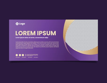 luxury purple and gold banner background template vector