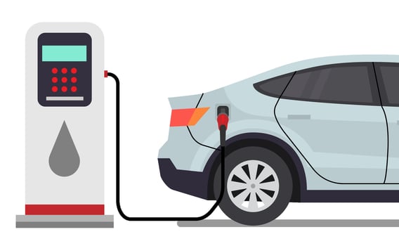 Gasoline Car Fueling with Fossil Energy vector
