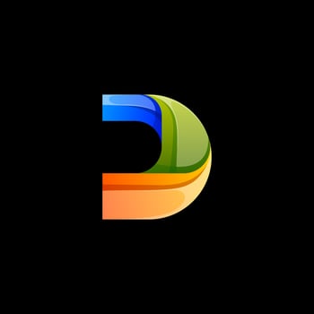 initials letter d gradient logo design vector
