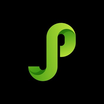 initials letter j p logo design vector