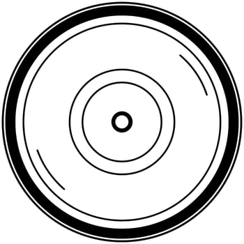Vinyl Record Disc Colouring Page vector