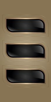 Three elegant black windows vector