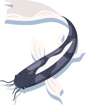 Elegant Catfish with Flowing Fins vector