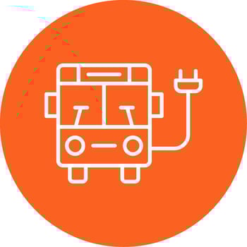 Eco Friendly Electric Bus Line Multi Circle vector