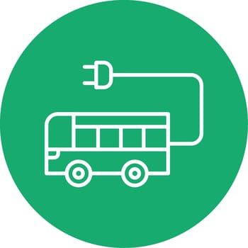 Hybrid Electric Diesel Bus Line Multi Circle vector