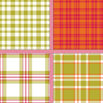 Ruby, White, Orange and Muddy Yellow seamless pattern set of 4 vector