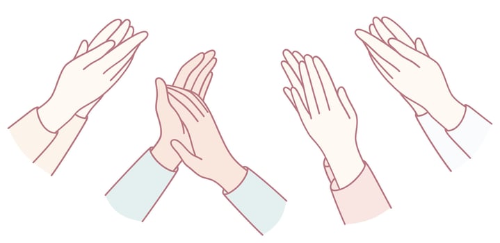 An Artistic Illustration of Clapping Hands to Symbolize Applause and Celebration Joyfully vector