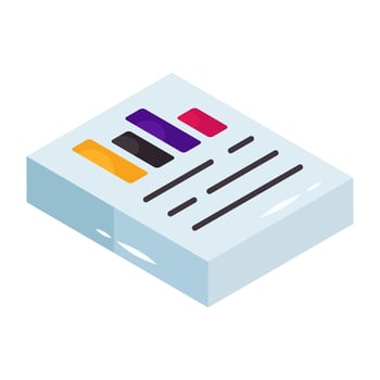 Editable isometric design icon of business report vector
