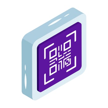 An isometric design icon of barcode vector