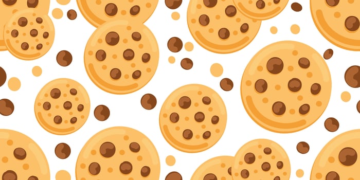 Chocolate chip cookies pattern vector