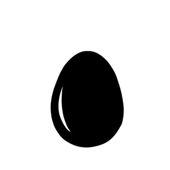 Simple black egg silhouette icon isolated on white background. Minimalist design for Easter, food, protein, nutrition, or cooking concepts vector