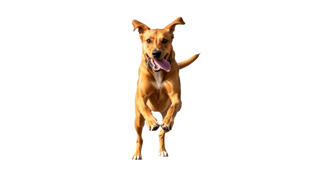 happy brown dog running and jumping energetic canine in motion png
