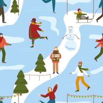 People enjoying winter sports vector