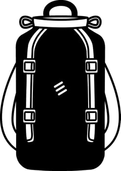 black and white illustration of waterproof bag vector