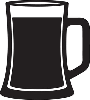 Illustration of a beer mug with a handle isolated on white background, perfect for pubs vector