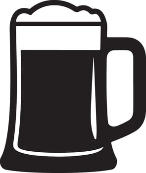 Illustration of a beer mug with foam isolated on white background for design use vector