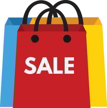 shopping bags with sale vector