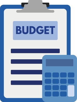 budget calculator planning vector