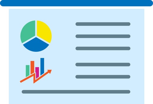 report with a pie chart and a graph presentation vector