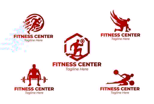 5 Center Logo Set Modern Minimalist Design vector