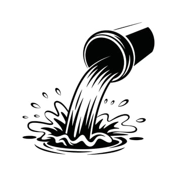 Water spilling from a bucket vector