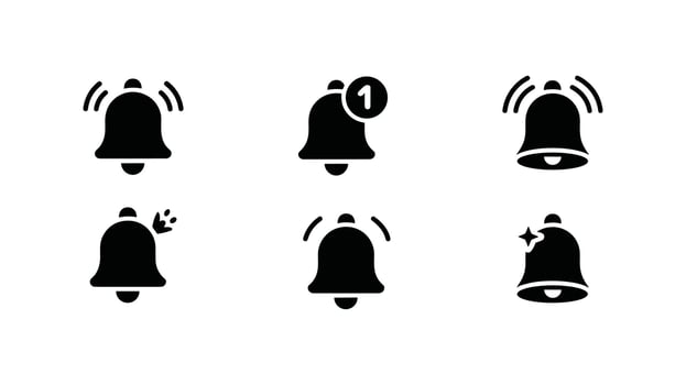 Collection of notification bell icons vector