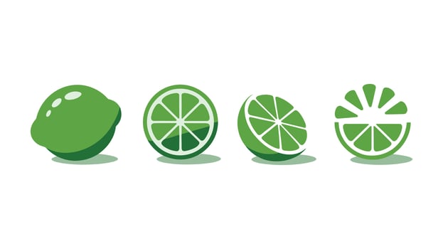 various green lime illustrations vector