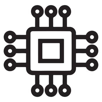 Stylized central processing unit icon for technology and computing designs vector