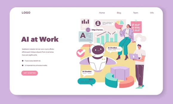AI chatbot assisting in business tasks vector