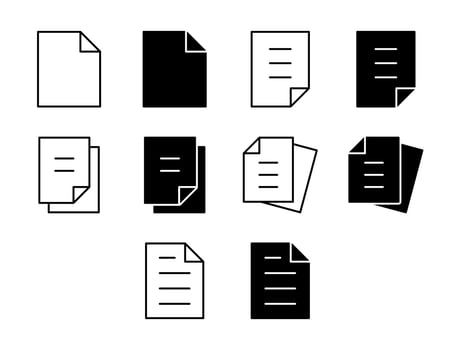 File UI Icon Set Solid and Line Folder Archive Style Collection vector