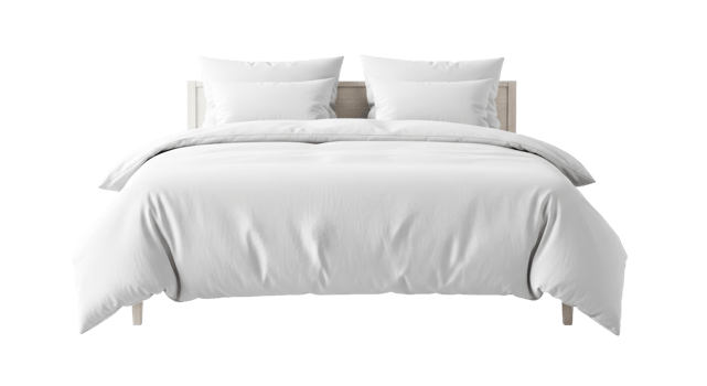 white bedding on a double bed crisp and clean bedroom linens simple and elegant duvet cover set fresh and comfortable bedroom textiles perfect for a relaxing sleep png