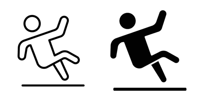 Slippery floor icon element in trendy style vector