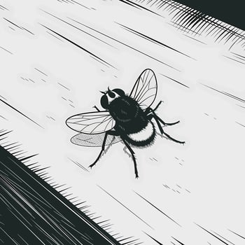 fly on a wooden textured surface vector