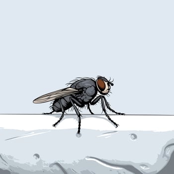 common housefly on a white surface vector